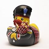 DUCKSHOP I Badeente Scottish Piper I Quietscheente Dudelsackspieler I Quietscheentchen Schottland I L: 11 cm I Geschenk für Dudelsackspieler I Präsent Sammler