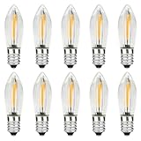 MZYOYO 10 Stück E10 LED Glühbirne,AC 14V-55V E10 LED Kerzen für Schwibbogen,Spitzkerzen Birnen für Schwibbogen,Kerzen 2100K Warmweiß,0,2W,3LM,Klar