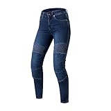 OZONE MOTO Agness II Lady Motorradjeans Damen | Aramidfaser Futter | Knie Protectoren Stufe 2 | Taschen für Hüft und Steißbeinprotektoren | Slim Fit