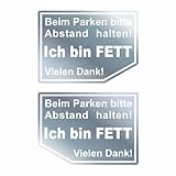 BIKE-label Aufkleber für Auto 90 x 65 mm Abstand halten bin fett X900304VA