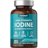 Jod Tabletten aus Kelp | 150µg | Hochdosiert | 180 Vegane Stück | Iodine Tablets | 150 mcg | Horbaach