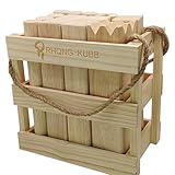 RHQNG Kubb, Wikinger-Schachspiel, Outdoor-Spiel mit Tragetasche, Gummi-Holz, Hinterhof, Rasen-Spiel-Set für Teenager, Erwachsene, Familie, gutes Geschenk für Familie