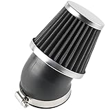 Evermotor Universal 45 Grad Biegung Doppelschicht Stahl Filter Luftfilter 34mm 35mm 36mm für Motorrad Scooter ATV Moped Schwarz