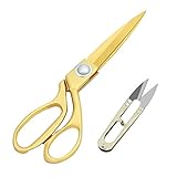 Handi Stitch Schneiderschere Gold Stoffschere mit Fadenschneider - Profi Textilschere Scharf 25,4cm aus Edelstahl – Goldene Schere Schneidet Stoff, Kleidung, Textilien, Leder, Jeans, Nähen & Ändern