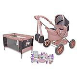 509 Crew Doll Stroller Pram 18 Piece Combo Value Play Set, Ages 3+