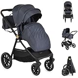 Cangaroo, Celebrity 2-in-1 Kombikinderwagen, Stoßdämpfer, Rollen aus PU, Farbe: Dunkelgrau