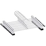 Hosenbügel Metall，10 Stück Rockbügel,Kleiderbügel für Hosen Socken Röcke, 30cm Platzsparend Kleiderbügel mit 360° Drehbar Haken,Schwarz