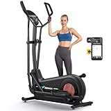 MERACH Umweltfreundlich Crosstrainer für Zuhause mit 47 cm Schrittlänge, Ultraleise Selbstgenerierender Ellipsentrainer mit Magnetwiderstand, 16 Stufen, Kompatibel mit Eigener App, bis 160kg Belastbar