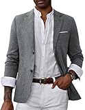 PaulJones Sakko Herren 2 Knöpfe Anzüge & Sakkos für Herren Regular Fit Modern Hellgrau L