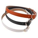 Holibanna 3-teiliger Gürtel mit Herzschnalle: Verstellbarer Taillengürtel aus PU-Leder mit Herzanhänger für Damen und Herren, formt die Figur, ideal als Gastgeschenk für Silvesterpartys, 91 cm