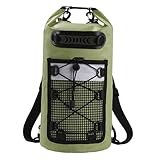 pistro wasserdichte Trockentasche IPX6 große Kapazität robuste Aufbewahrungstasche mit Griff für Rafting Angeln Strand Kajakfahren- GrÜn