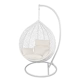 Hängesessel mit Gestell Hängesitz Hängesessel Rattan Hängeschaukel Estexo® Weiß