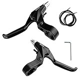 RUJOI Bike Bremshebel Set,1 Pair Aluminium Alloy Fahrradbremse Handle mit 2-Set Bike Bremskabel und Gehäuse für Mountain Bike, MTB, Road Bike, Faltrad, 2,2cm Durchmesser