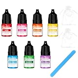 Nurila Seifenfarbe Set,7er x 5ml Farben Flüssig Konzentriert Seifen Farben mit Aufbewahrungstasche Rührstab für DIY Badebomben, Seifen Machen, Soap, Kunsthandwerk