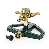 Rasensprenger mit Metallsockel, Gartensprenger, 360 Grad Rasensprenger Große Flächen Gartenbewässerung, Pulsationssprenger für Rasen, Hof und Grasbewässerung