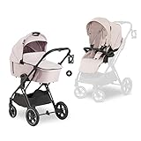 Hauck 2in1 Kinderwagenset Vision X Set mit Babywanne, drehbarer Sportsitz und Beindecke, Gummiräder, Belastbar bis 25 kg, Kompakt Faltbar, Melange Beige