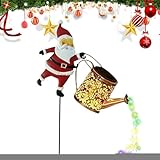 Christmas Santa Solar Kettle Lights Garden Lawn Decorative Lights | Niedliche Weihnachten Gartenbeleuchtung | LED Außen Solarlampen Wasserdicht Gartendeko für Garten Hofweg Dekoration