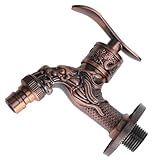 Kisangel Retro Wasserhahn für Spültisch Wandmontage Langlebiger Metall Küchenarmatur Dekorativer Einhebelmischer für Waschmaschine Bad und Küchenspüle Antikes Design Praktische