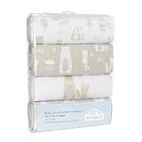 Kindsgard Molton-Spucktücher „Handklad“ – Beige – 4er-Pack aus 100 % Baumwolle – saugfähig, weich & vielseitig – 70x70 cm – waschbar & trocknergeeignet – Baby Spucktuch Set für Zuhause & unterwegs