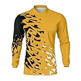 KAISUN Radfahren Jersey Herren, MTB-Trikot, Atmungsaktiv Downhill-Anzug Herren Mountainbike Motocross Outdoor-Radsport Fahrrad Reitanzug(Orange,XL)