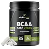 BCAA Kapseln optimal dosiert 300 Stk. - 1100 mg essentielle Aminosäuren + Vitamin B6 pro Stück - vegan, fermentiert und ohne Magnesiumstearat - L-Leucin, L-Valin, L-Isoleucin für Sportler