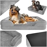 tectake® orthopädisches Hundebett, Kissen für Grosse und mittelgroße Hunde, flauschig, waschbar, Hundekörbchen mit Memory Schaum, Hundebox, Hundeliege, Hundekorb, Hundekissen (XL - 112 x 85 x 18 cm)