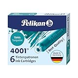 Pelikan 301705 Tintenpatrone 4001, türkis, 6 Patronen in der Faltschachtel