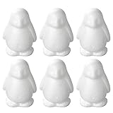 PRETYZOOM Styropor Figuren Pinguin DIY Handwerk Schaum Tierfiguren Weiß Pinguin Modellierung 6pcs Weihnachten Hochzeit Festival Party Dekoration Schulprojekte Weihnachtsdeko Weihnachtsschmuck