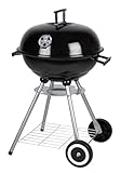 Lone Star BBQ mit Griffen - BBQ Holzkohle mit Deckel und Rädern - Barbecue-Grill mit Aschefang - Ø 45 cm
