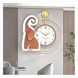 Moderne Wanduhr, kreativer Elefant, dekorative Wanduhr, leise, nicht tickend, batteriebetrieben, Quarzuhr, Kunst-Wanddekoration für Wohnzimmer, Schlafzimmer, Büro, Küche, 55,9 x 48 cm ()