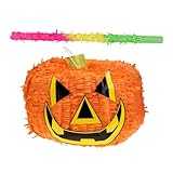 BESPORTBLE 1Satz Halloween Kürbis Piñata mit Schlagstock Lustige Partydekoration für Halloween Events für Kinderfeste und Überraschungsaktivitäten Gefüllt mit Süßigkeiten