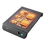 Cecotec Turbo EasyToast InoxDark Flacher Toaster für alle Brot- und Gebäckarten, 900 W, 3 Widerstände, 6 Leistungsstufen, Krümelschale, Edelstahl-Finish in Schwarz