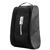 GERAWOO Tragbare Fußball schuhtasche, Robuster Golf Schuhbeutel Soccer Shoe Bag für Herren, Damen, Jungen, Mädchen, Sport (Schwarz)