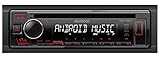 Kenwood KDC-130UR CD-Autoradio mit RDS (Hochleistungstuner, USB, AUX-Eingang, Android Control, Bass Boost, 4x50 Watt, Rot) Schwarz