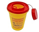 TIGA-MED Kanülen Abwurfbehälter | 5 Stück | 1 Liter / 1000ml | Kanülenbox Entsorgungsbox Kanülensammelbox Kanülensammler Nadelabfallbehälter