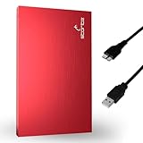 Storite Externe tragbare Festplatte 250 GB mit USB 3.0, externer Backup-Speicher, schnelle Datenübertragung, geeignet für PC, Mac, Windows, Gaming, Laptop und Desktop (rot)