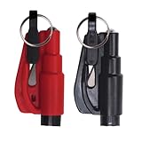 GXGM 2 Stück Autofensterbrecher-Werkzeug als Sicherheitsgurtschneider, Glasbrecher und Sicherheitsgurtschneider, Notfall（Rot und Schwarz）