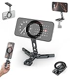 Gahenwo Magnetischer Taschen-Telefonständer, Aluminium-Stativhalterung mit kaltem Schuh & 1/4'-20 Löchern, faltbarer Handheld-Telefonständer für alle Smartphones (Magnetring im Lieferumfang enthalten)