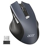 acer Maus Kabellos, 2.4GHz 1600 DPI Funkmaus, 3 Einstellbare DPI Wireless Mouse mit 6 Tasten, Batteriebetriebene Kabellose Maus für Laptop, PC und MacBook, Empfohlen für Rechtshänder