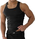 normani 4 x Classics Herren Tank Top Slimfit Rundhals 100% gekaemmte Baumwolle - HighestStandard - Einlaufvorbehandelt Größe 7=M