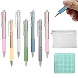 DBALL 14 Stück Skalpell Basteln Papierschneidestift mit Schneidematte und Aufbewahrungstasche Student Allzweckmesser Stift Retractable für Schüler DIY Art Work Cutting Mehrzweck