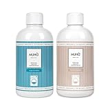 Set mit 2 Duftkonzentraten Muhà für Wäsche, 400 ml, intensive Düfte, langanhaltender Duft, große Größe, universelle Verwendung in der Waschmaschine (Wintermeer + Talkum und Moschus)