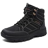 Littleplum Wanderschuhe Herren Trekkingschuhe Leicht Outdoorschuhe Wanderstiefel Herren Stiefel Winterstiefel, CX-Schwarz, 43 EU