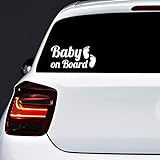 AUTODOMY Baby On Board Baby an Bord Füße Baby in Car Aufkleber Paket 2 Stück für Auto (Weiß)