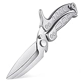 DRAGON RIOT Geflügelschere Abnehmbare, Heavy Duty Fleischschere, Mehrzweck-Küchenschere zum Schneiden von Knochen, Fleisch, Geflügel, Gemüse, Meeresfrüchte und Pizza, Knochenschere Silber