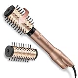 BaByliss Big Hair Dual Rotierende Warmluftbürste – Ionen-Technologie mit Anti-Frizz, 50mm & 40mm Aufsätze, 2 Rotationsrichtungen, 2 Temperatureinstellungen + Kaltstufenschalter, champagner, AS952E