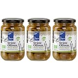 Griechische grüne Oliven ohne Stein 175g | Bio Zertifiziert | Oliven aus Griechenland | Jassas | GR-BIO-15 | +20ml Jassas Olivenöl