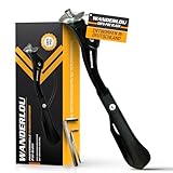 WANDERLOU Fahrradständer Mittelständer 24–29 Zoll | Extra Stabil 45 Kg+ Premium Qualität | Höhenverstellbarer Fahrradständer Mountainbike, E-Bike & Citybike | Fahrrad Ständer rutschfest & robust