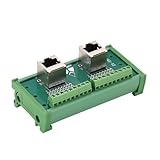 PENGLIN RJ45 8P8C DIN Schienenmontage Ethernet Steckverbinder Verteiler Breakout Board, Zwei Wege RJ45 Vertikal Buchsen Adapter