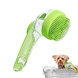 Badebürste für Hunde: Bequeme Silikonbürste mit Seifenspender, langer Griff, weiche Badebürste für Hunde, Katzen, Kaninchen, effizientes Reinigungswerkzeug, sanfte Massage für E